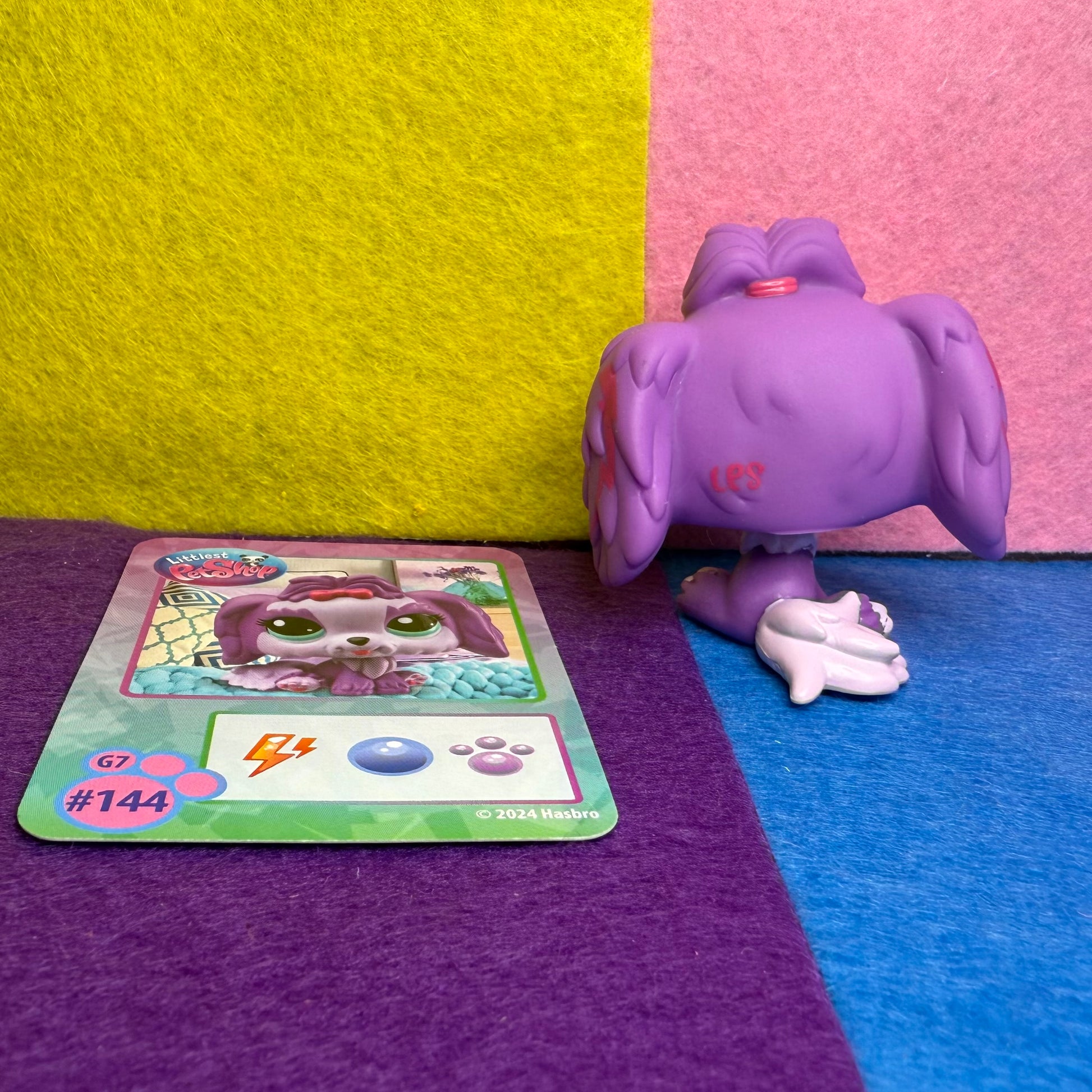 Littlest Pet Shop #144 Purple Puppy